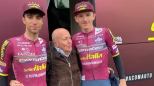 Ciclismo Sergio Longoni a Seregno con corridori Team Corratec Selle Italia sponsorizzato