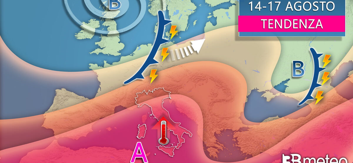 Meteo tendenza 14-17 agosto 2023