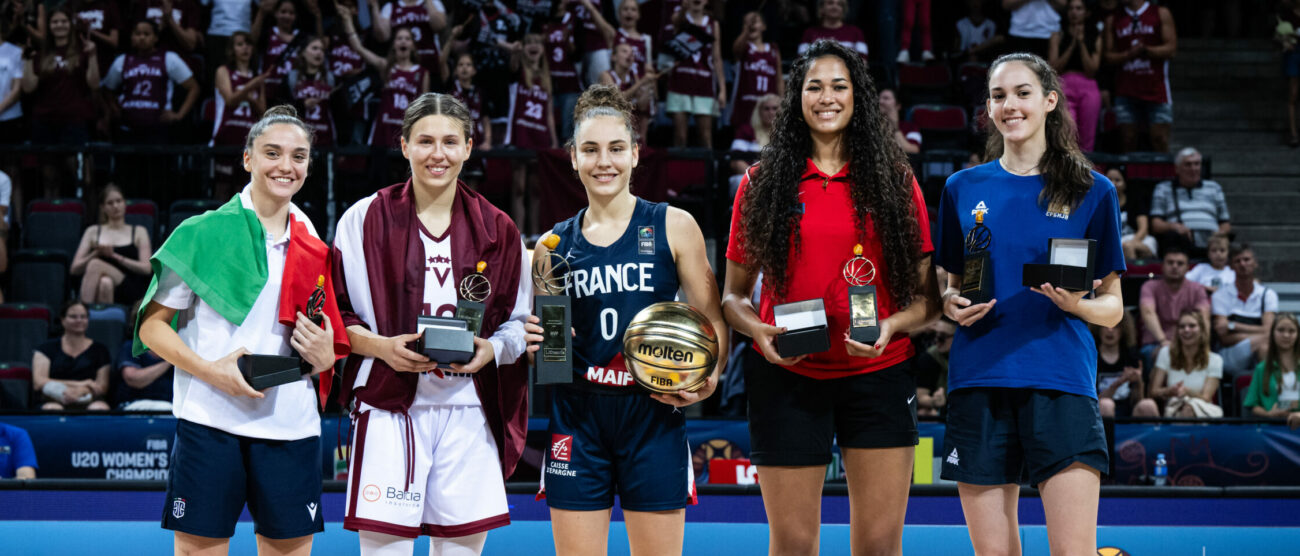 Basket Europei Under 20 miglior quintetto Matilde Villa prima a sinistra