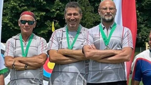 Monza Tiro arco squadra con Simone Canzi, Massimo Marenghi, Massimo Valenti