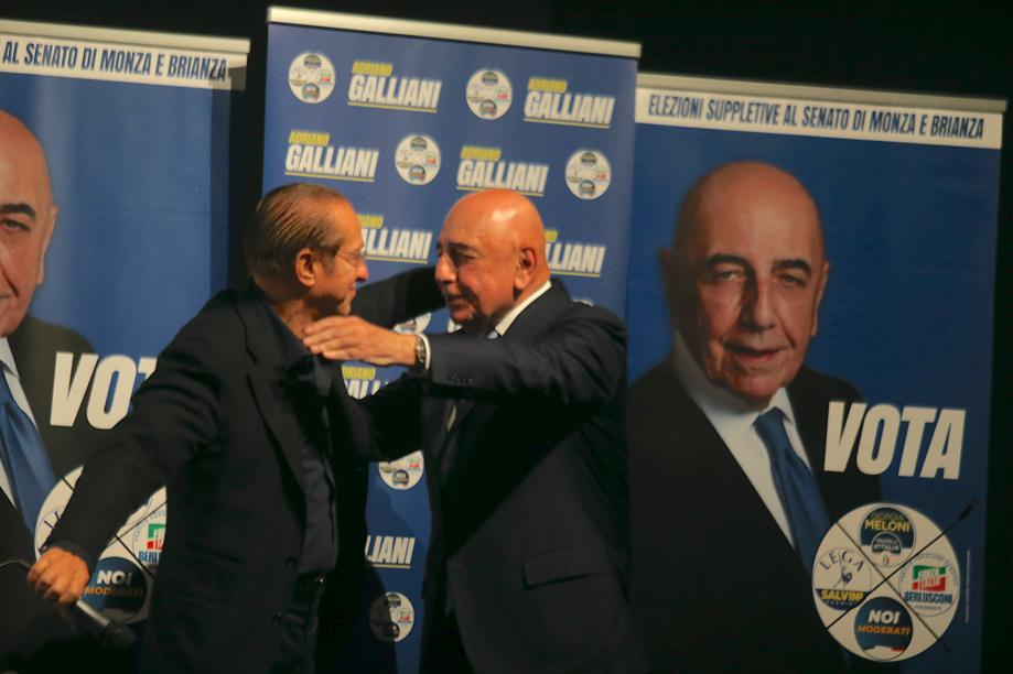 Adriano Galliani Binario 7 Monza: l'abbraccio con Paolo Berlusconi