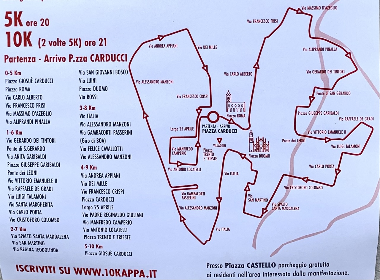 10K: il percorso e le vie di Monza interessate dalla gara di sabato sera 30 settembre. Quali sono le vie chiuse al traffico