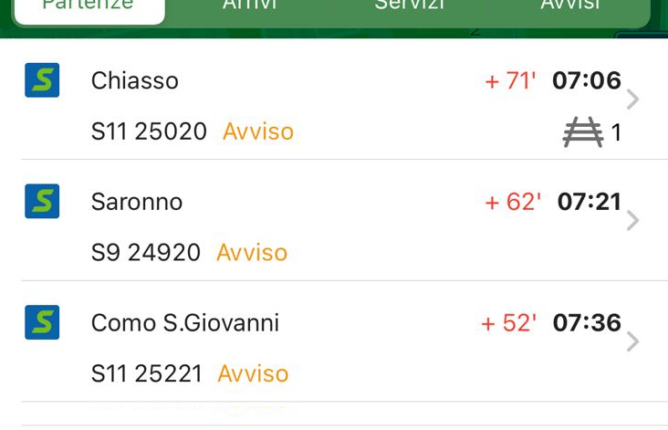 Ritardi Trenord Milano-Desio 26 settembre 2023