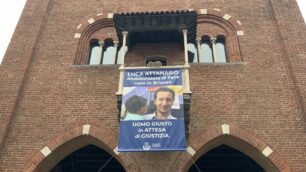 Monza arengario striscione Luca Attanasio