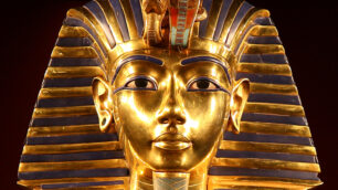 Maschera funeraria di Tutankhamon conservata al Museo egizio del Cairo