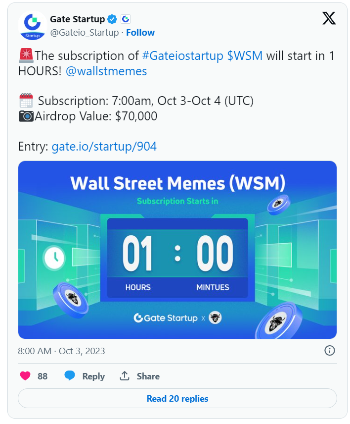 Wall Street Memes listato su Gate.io e CoinW. Dopo altri 7 listing, la
