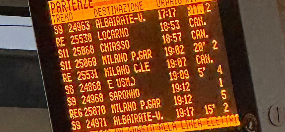 Treni ritardi Trenord