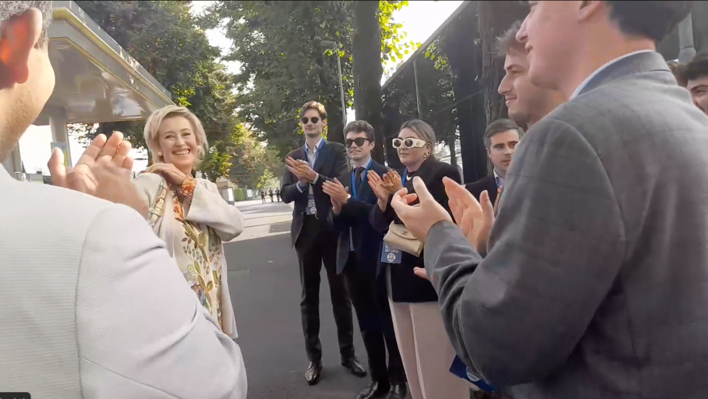 Letizia Moratti accolta all'arrivo all'Autodromo di Monza