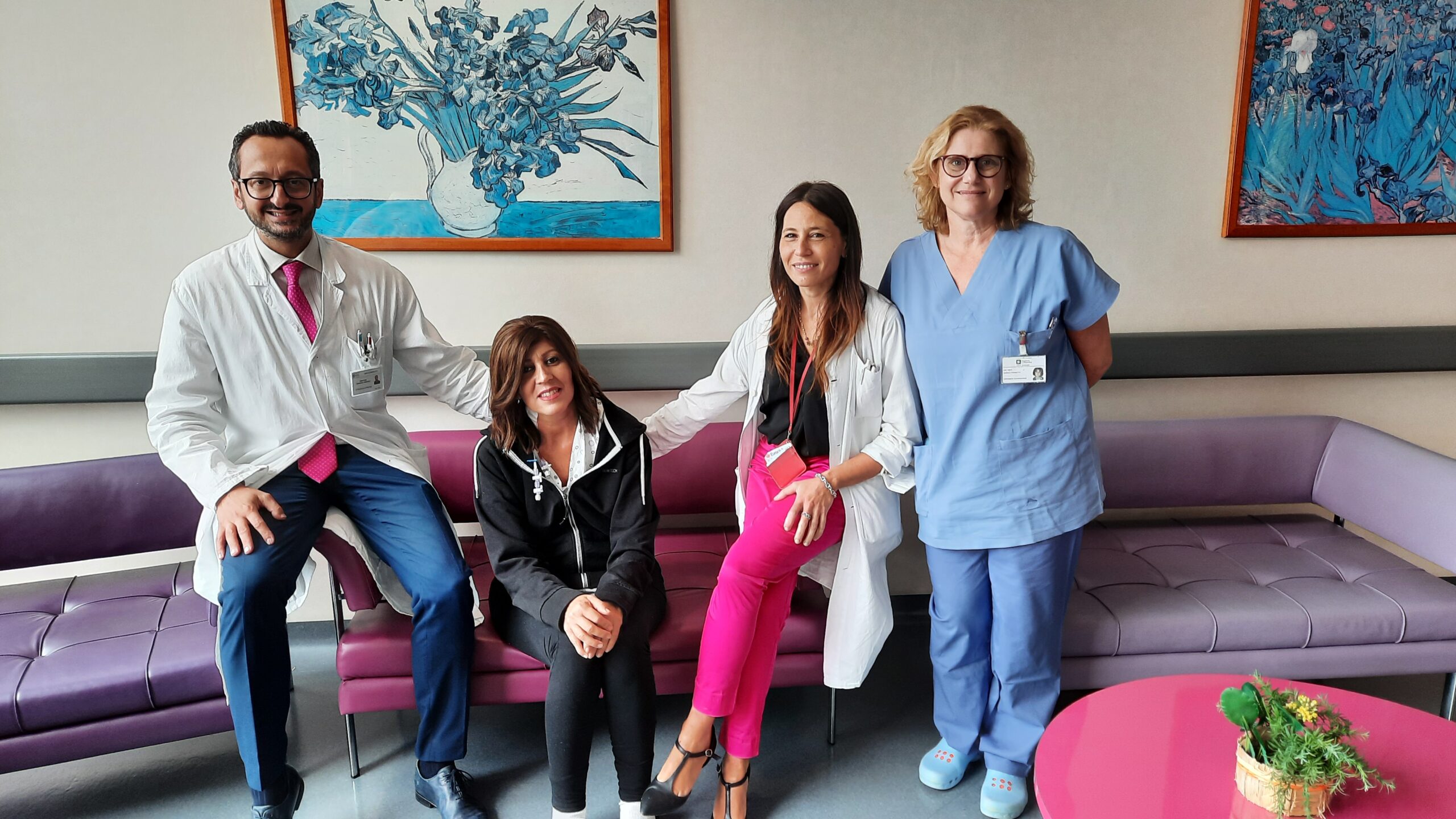 Ospedale di Vimercate: Christian Cotsoglou, Patrizia Inselvini (la paziente), Loredana Giacomantonio, Sabrina Trombetta (caposala)