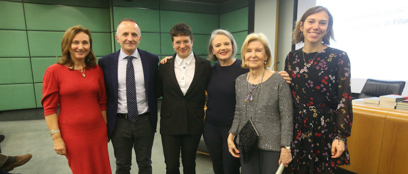Premio Brianza 2023: da sinistra l'assessore Viviana Guidetti, Fabrizio Gatti, Beatrice Salvioni, Alessandra Selmi, Gianna Parri, l'assessore Arianna Bettin