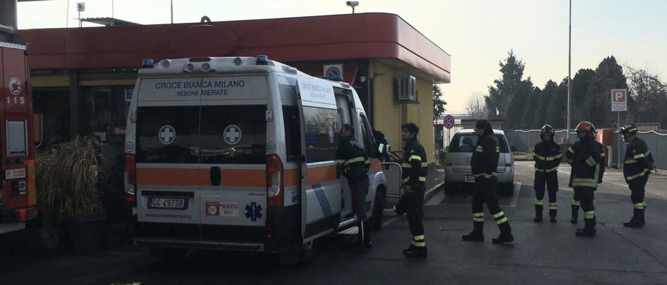 Tangenziale Est Vimercate i soccorsi alla stazione di servizio