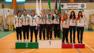 Seveso Tiro arco Regionali Olimpico squadre da sx Bosco delle Querce-Arc.Voghera-Comp.Arc.Lodigiani