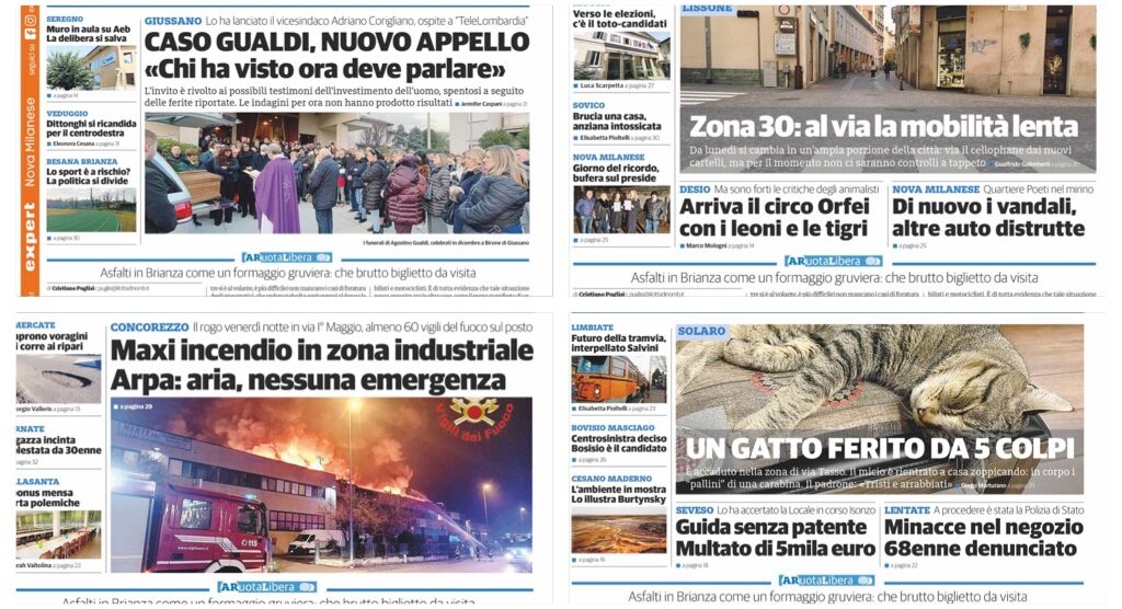 Prima pagina il Cittadino sabato 17 febbraio 2024