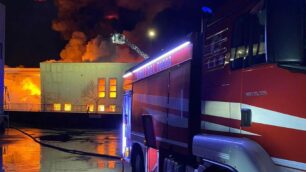 Incendio Truccazzano mercoledì sera - foto Vigili del fuoco