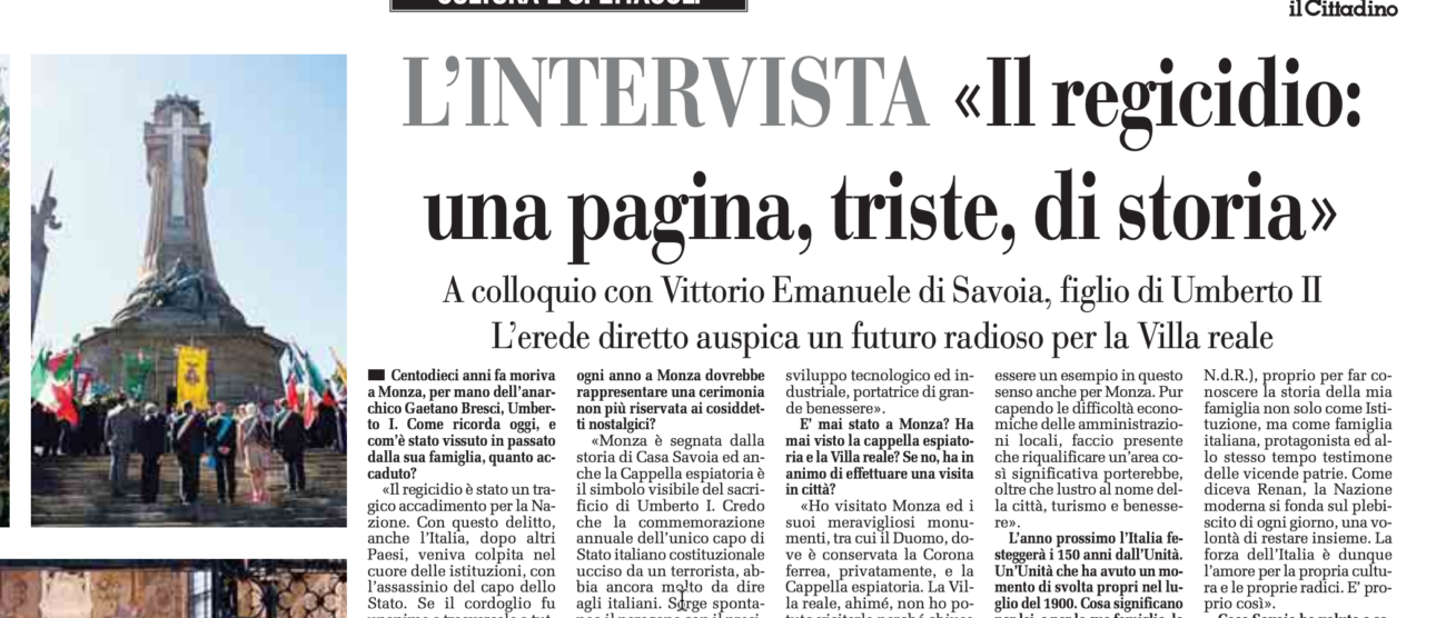 Il Cittadino 2010 l'intervista a Vittorio Emanuele di Savoia