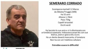 Appello Associazione Penelope per Corrado Semeraro scomparso Albiate Triuggio Macherio