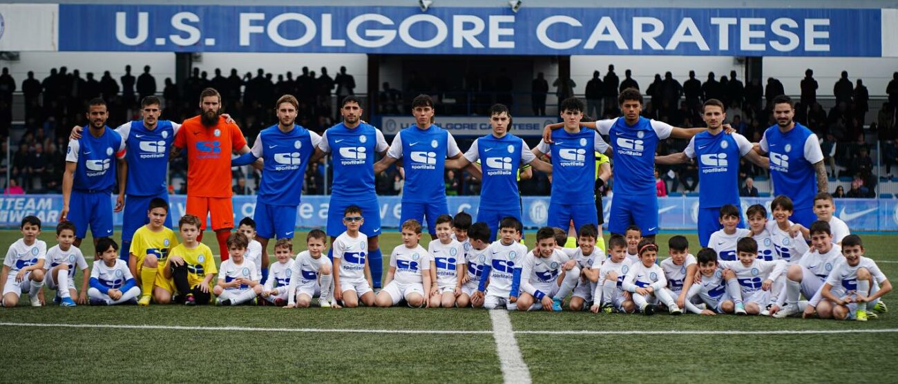 Calcio Serie D Folgore Caratese coi giovanissimi pre-match Casatese