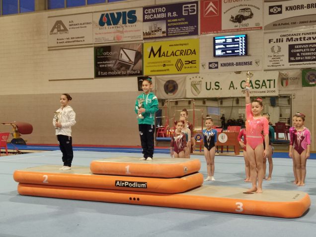 Ginnastica Casati Arcore da sinistra Sara Dei Rossi Marta Aquino Carlotta Bernardi