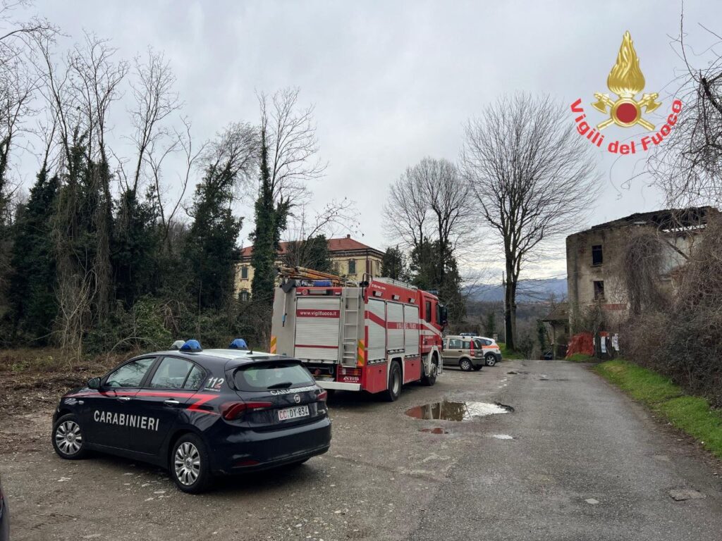 I vigili del fuoco a Cornate d'Adda