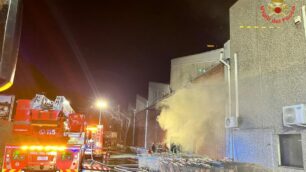 Concorezzo incendio capannone zona Malcantone