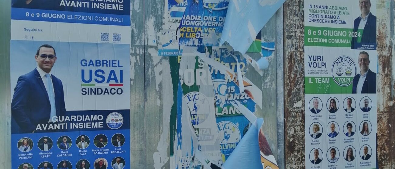 Albiate manifesti elettorali strappati
