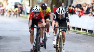 Ciclismo Sovico da sinistra Ballan Acuti Bianchi gara a Vo' 2024