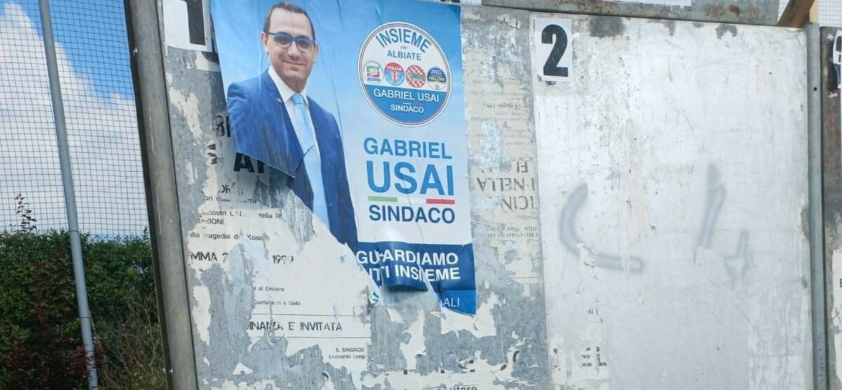 Albiate strappati manifesti candidato sindaco Usai