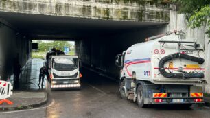 Monza allerta maltempo pulizia sottopasso via Lario Impresa Sangalli