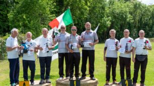 Tiro con l'arco squadra Comp.di Monza e B.za sul primo gradino a Erba 2024