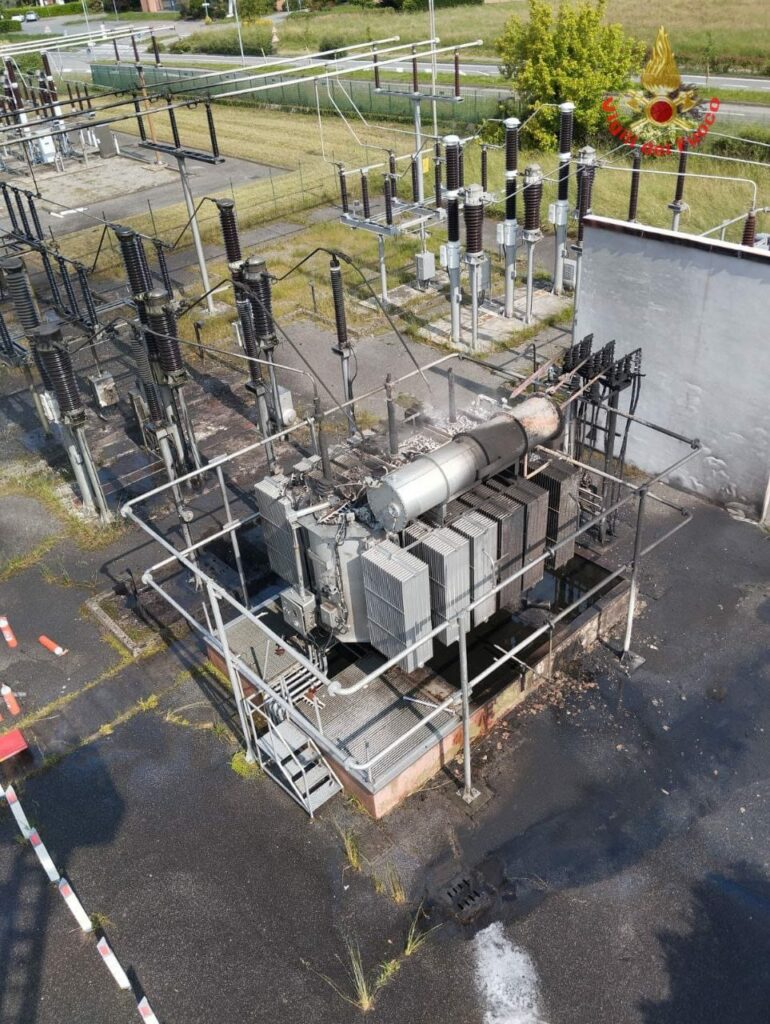 Vimercate Oreno incendio trasformatore ex Ibm
