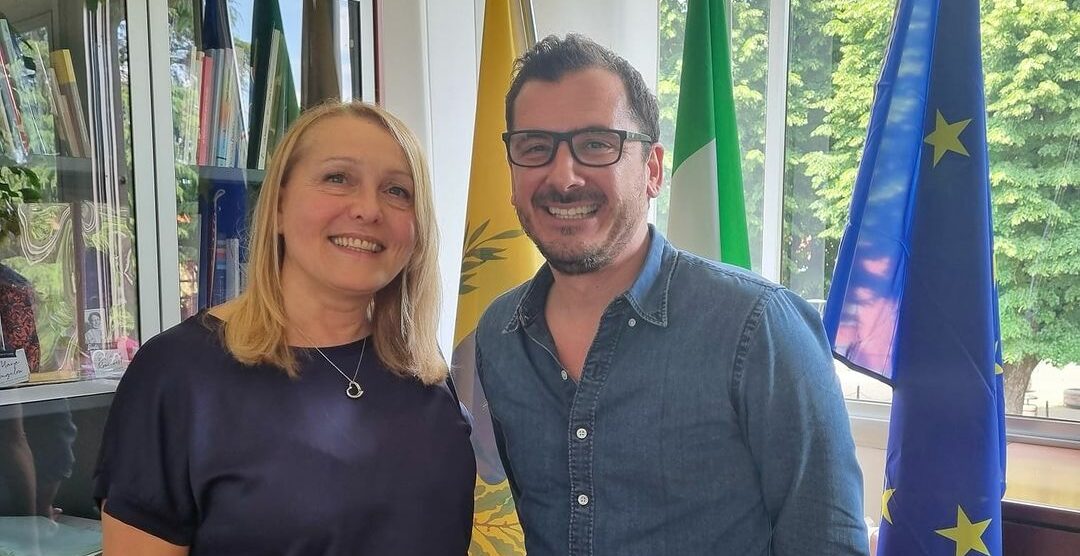 Paolo Piffer con la sindaca Barbara Barbieri