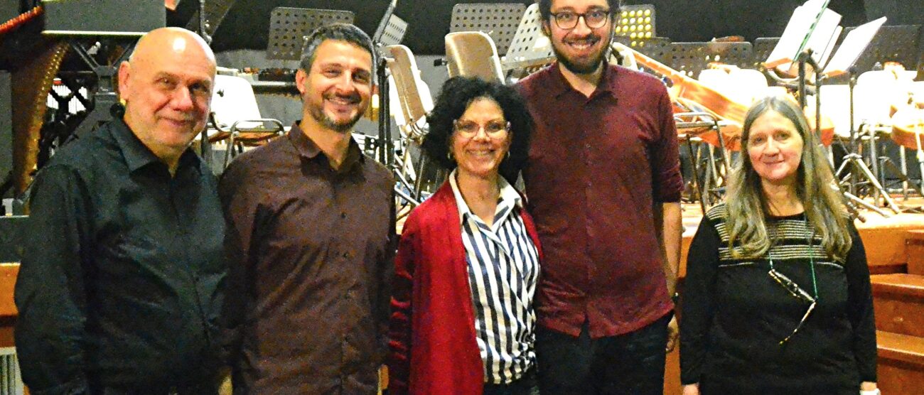 Lissone scuole media Croce la preside Malvina Poggiagliolmi, col maestro Pirola, la docente Margherita Taliercio (a destra)