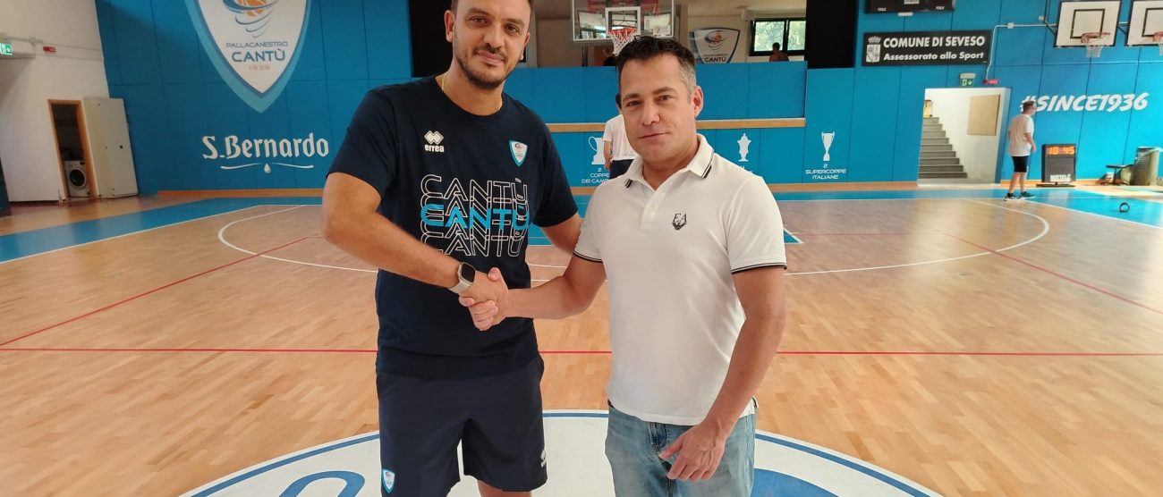 Seveso assessore Mastrandrea con coach Brienza Pallacanestro Cantù