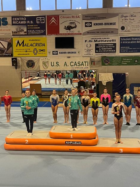 Ginnastica Casati Arcore Foto 1 – Podio Junior 1 – Serena Crippa 1° classificata, Vanessa Crivalli 2°