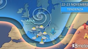 Meteo previsioni 3bMeteo 22-23 novembre