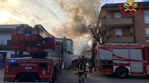 Concorezzo Incendio via Don Girotti - foto Vigili del Fuoco