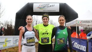 Cross per tutti da sinistra Emily Vucemilla, Giulia Bergamin, Laura Ceddia a Cesano Maderno - foto Roberto Mandelli/Fidal Milano