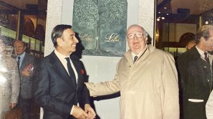 Giovanni Spadolini all'inaugurazione di Libri e Libri a Monza con il padre di Silvana Sada