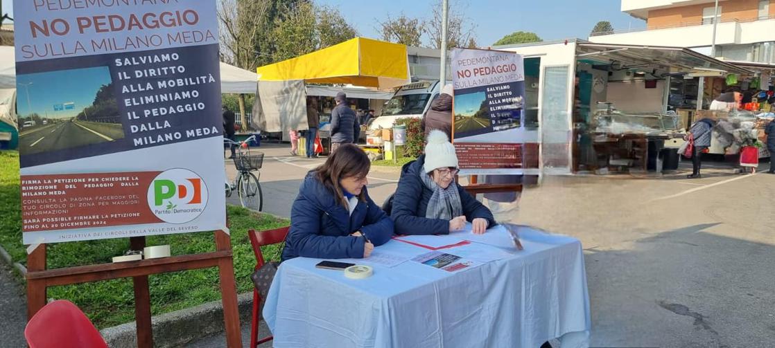 Lentate sul Seveso raccolta firme Pd