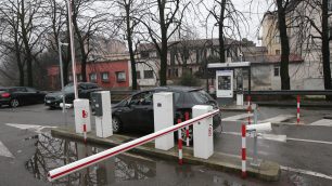 L'ingresso del parcheggio di piazza Castello