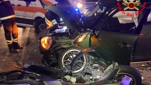 Concorezzo incidente stradale Malcantone - foto Vigili del fuoco