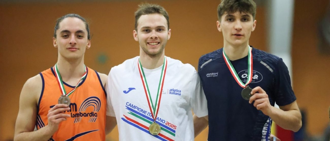 Atletica Caiani Andrea primo a sx a Padova 2025 Foto Fidal