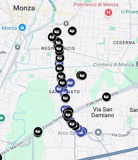 Monza mappa incidenti via Buonarroti