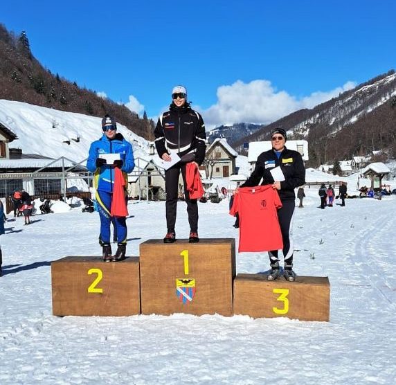 Sci di fondo Corti Matilde - I Camosci - sul primo gradino Val Loana