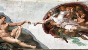 La creazione di Adamo nella Cappella sistina, di Michelangelo Buonarroti