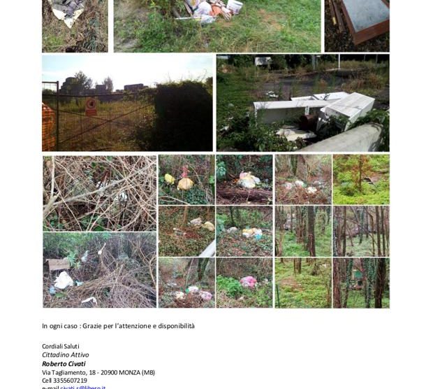 Monza foto consulta San Biagio Cazzaniga rifiuti abbandonati