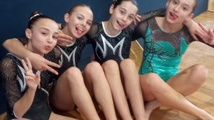Ginnastica artistica Forti e Liberi Monza Bianca Pagani, Sara Mariani, Noemi Galimberti e Penelope Ivanic Allieve B L1