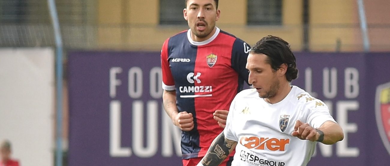 Andrea Delcarro in azione allo stadio di Lumezzane