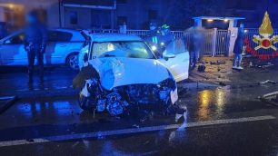 Cornate d'Adda incidente auto - foto Vigili del fuoco