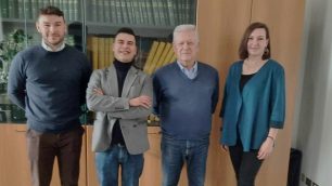 Varedo Caldan con i responsabili del cinema multisala Le Giraffe